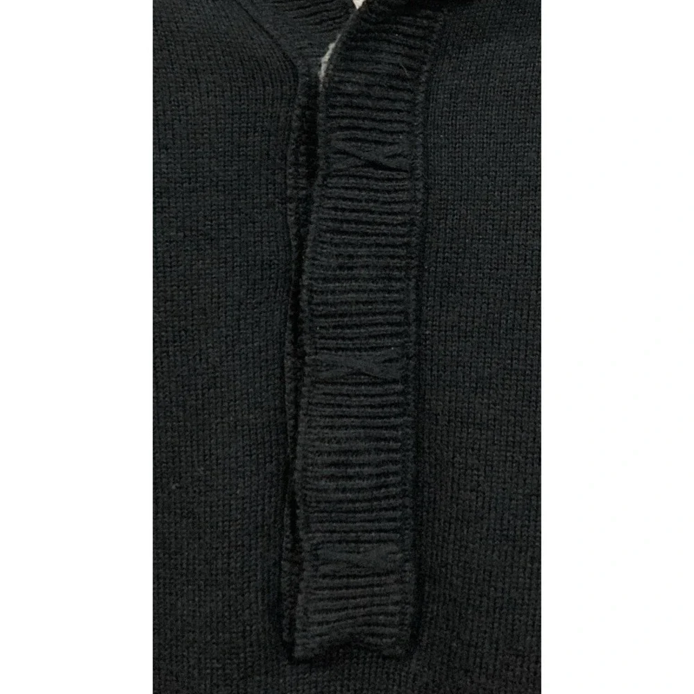 Carbon 2 Cobalt Sweater‎ Mens Large Cotton/Cashmere Henley Black Modern Casual